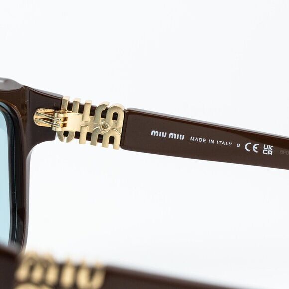 Miu Miu Women Sunglasses Chocolate Blue Oversized MUA07S 24D20R NEW AUTHENTIC main image 8